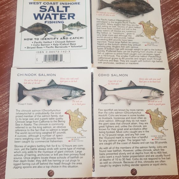 Fishing Laminated Pocket Guides - Set of 6 - Salt Water -West Coast -East Coast - Picture 9 of 13